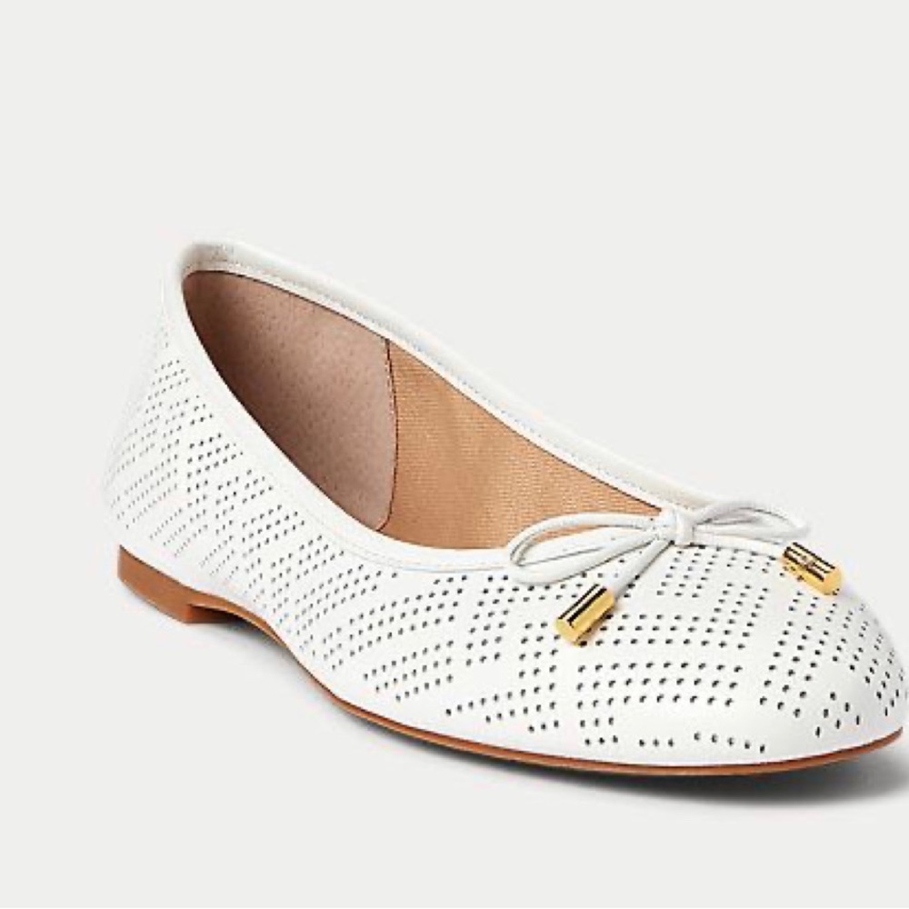 Lauren Ralph Lauren Jayna Perforated Nappa Leather Flat